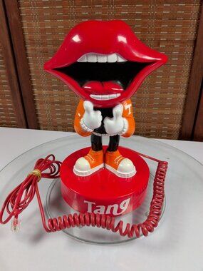 9" Vintage Retro 1980 Tang Promo Novelty Landline Telephone "Tang Man" - Tested